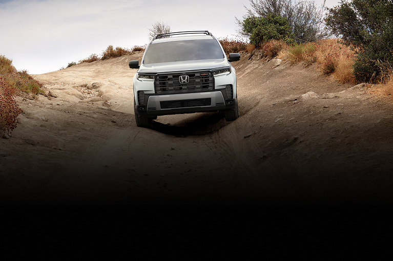 2026 Honda Pilot TrailSport shown in Solar Silver Metallic with Honda Genuine Accessories 2026 Honda Pilot TrailSport shown in Solar Silver Metallic with Honda Genuine Accessories