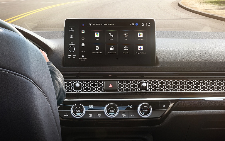 2026 Honda Civic Sedan Sport Touring Hybrid dashboard with touchscreen display and honeycomb mesh vent (Interior)